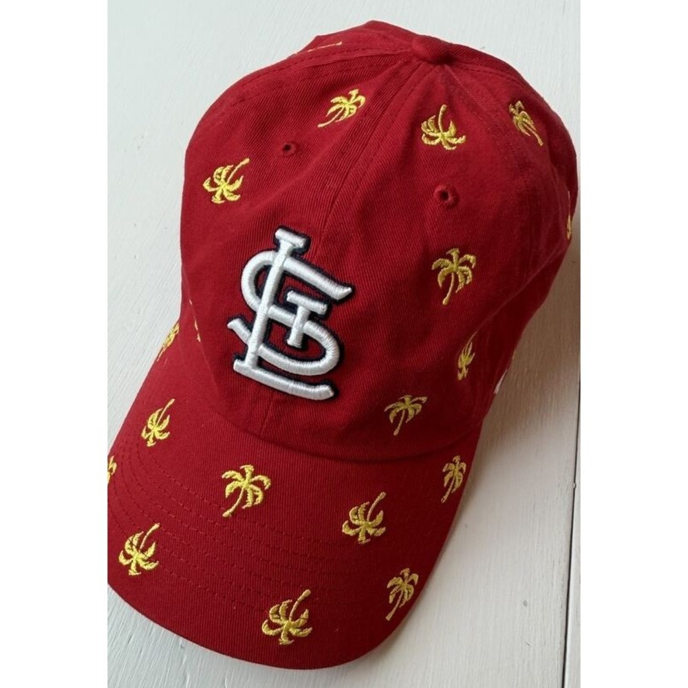 St Louis Cardinals Spring Training 47 Confetti Palm Tree Hat Red Yellow Adjust.